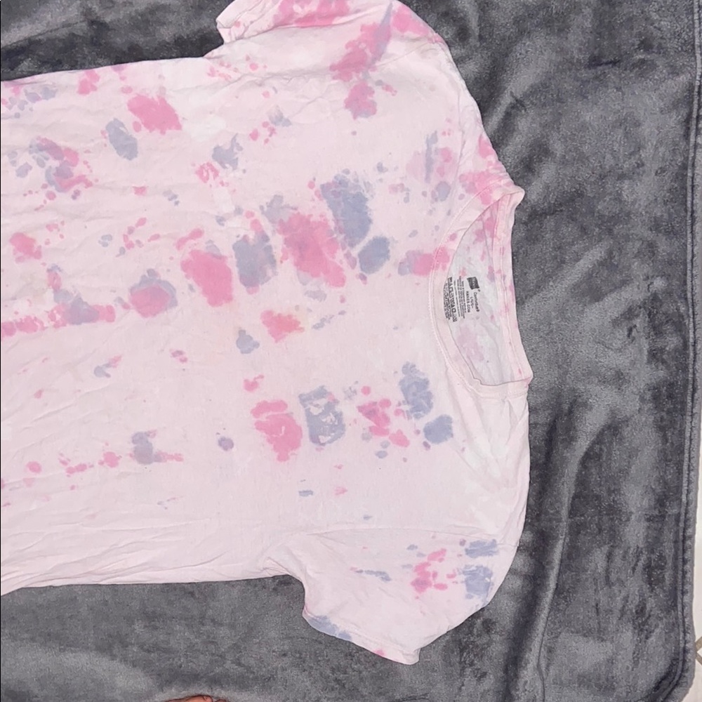 Hanes Pink and Purple Tie-Dye Tee
